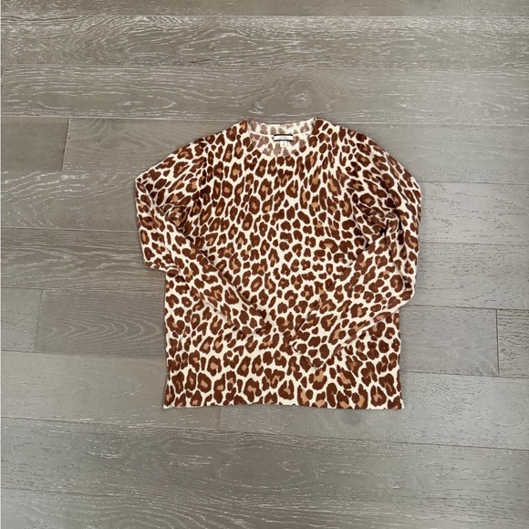 J Crew leopard print cashmere sweater